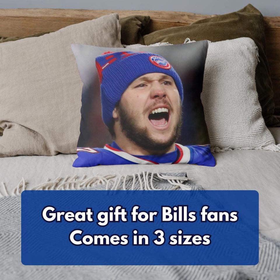 Josh Allen Throw Pillow: Buffalo Football Home Decor