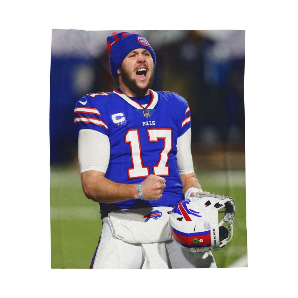 Josh Allen Throw Blanket: Buffalo Football Home Bedroom Decor