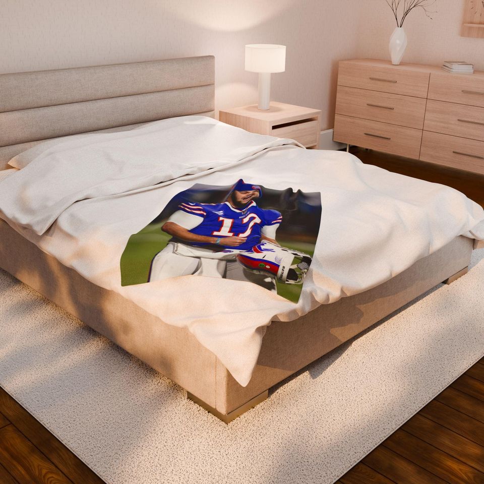 Josh Allen Throw Blanket: Buffalo Football Home Bedroom Decor