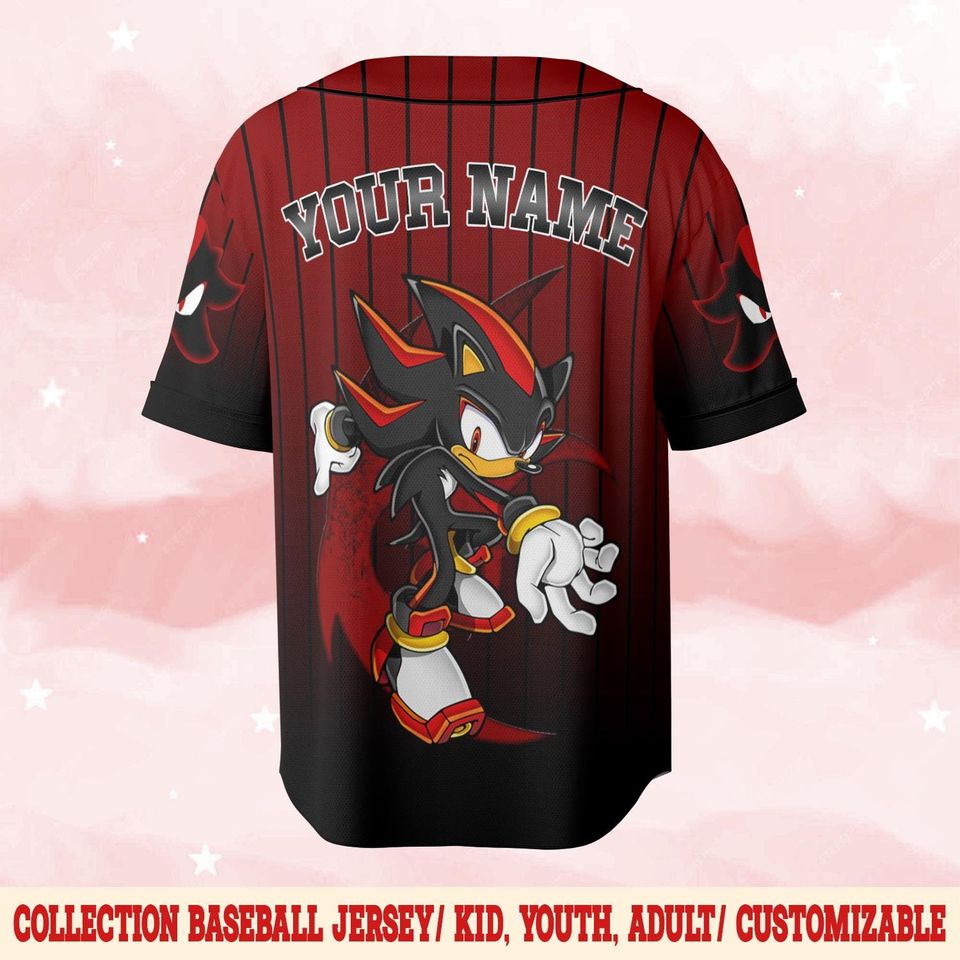 Personalize Sonic Shadow The Hedgehog Jersey, Custom Sonic Jersey, Funny Sonic Party Shirt, Sonic Birthday Gift