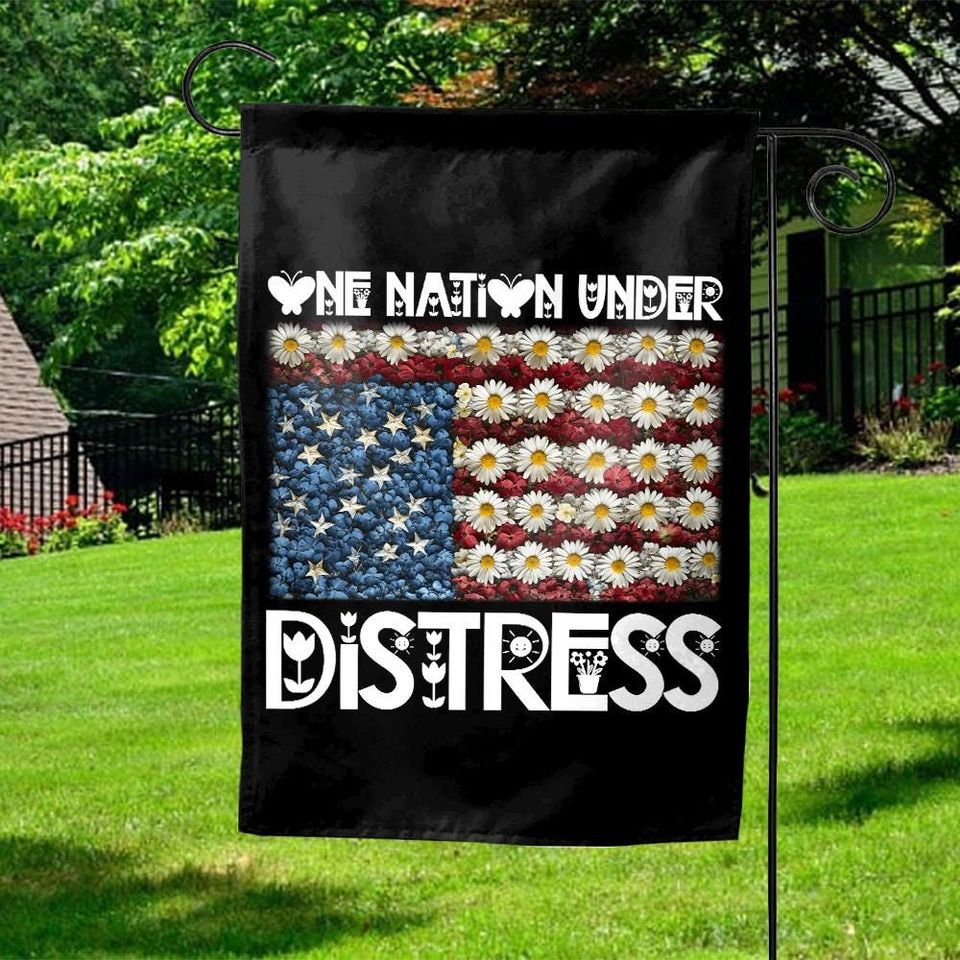 One Nation Under Distress Garden Flag, Upside Down American Flag, Anti Trump, Progressive Liberal Leftist Activist, Protect Democracy