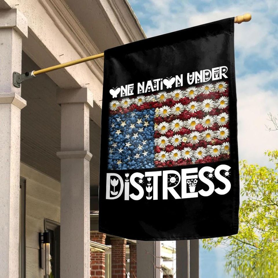 One Nation Under Distress Garden Flag, Upside Down American Flag, Anti Trump, Progressive Liberal Leftist Activist, Protect Democracy