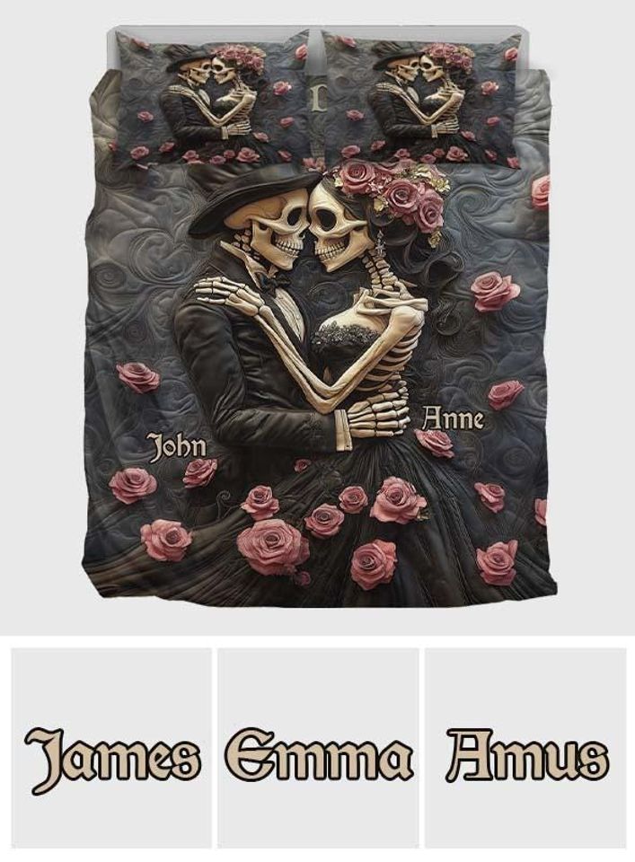 Till Death Do Us Part Personalized Skull Bedding Set for Couple