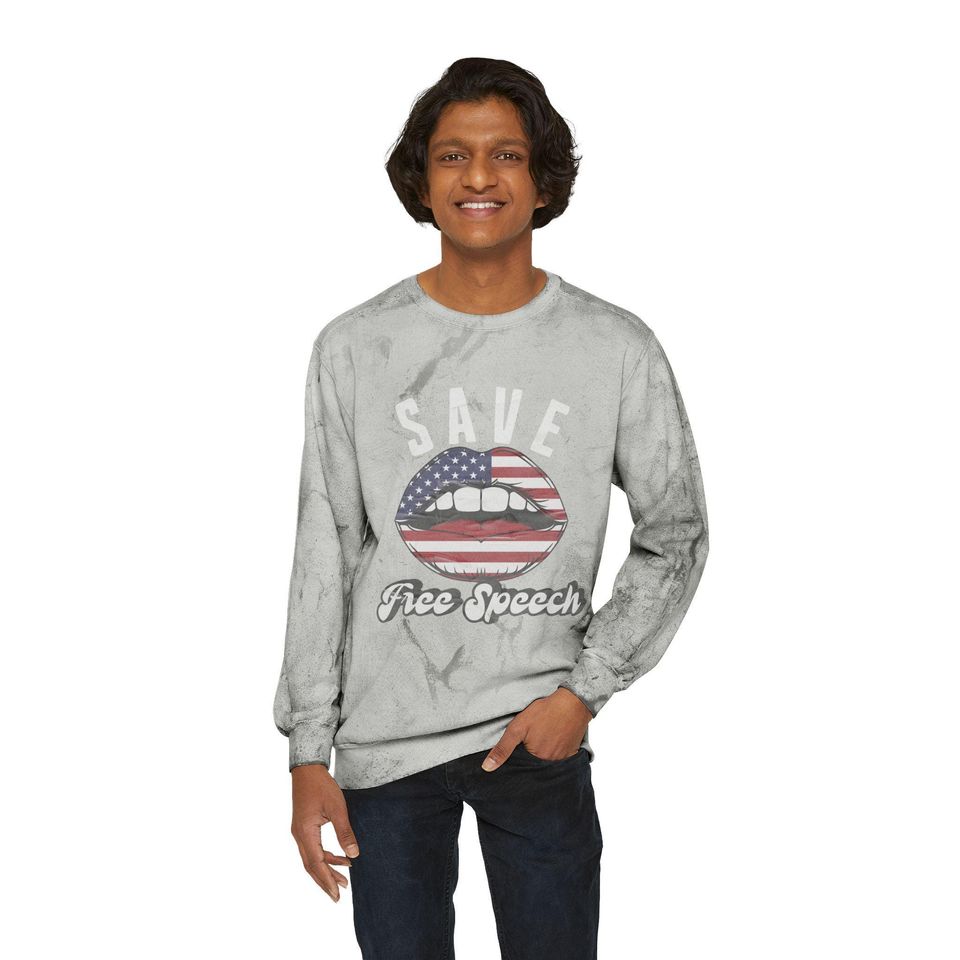 Save Free Speech Unisex Color Blast Crewneck Sweatshirt