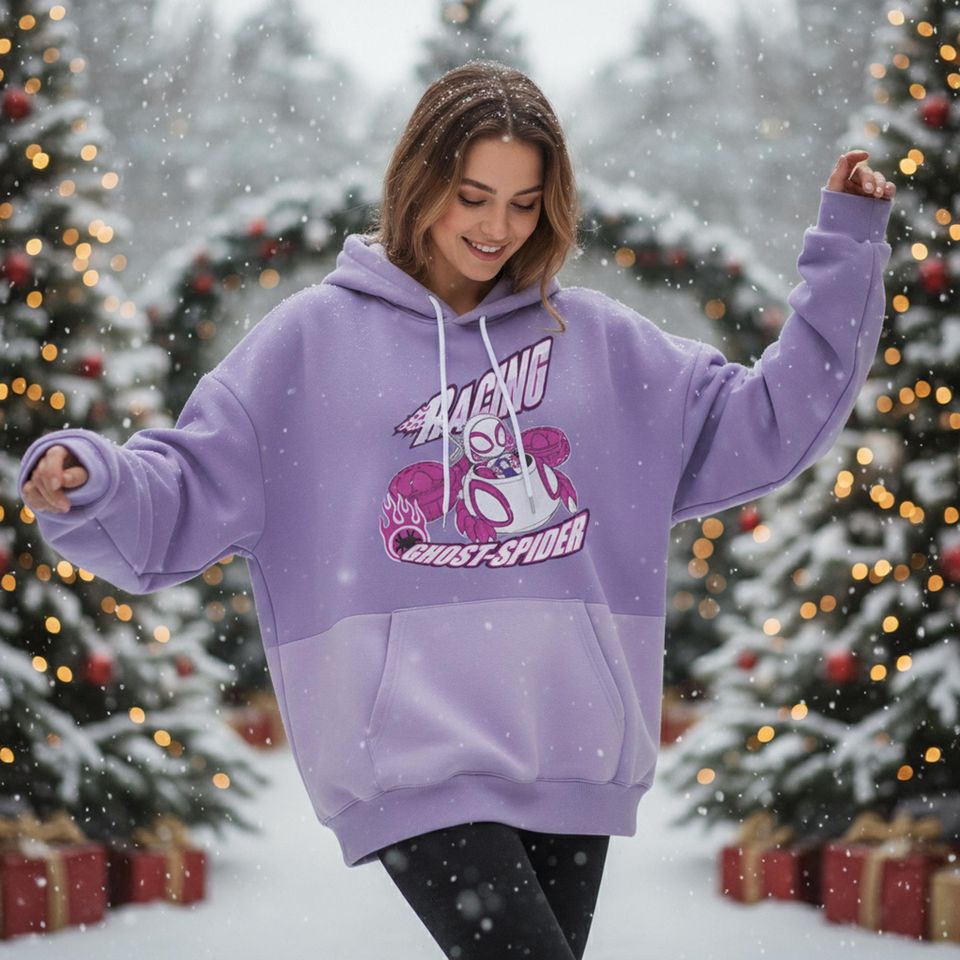 Ghost-Spider Racing All Over Print Hoodie, Marvel Spider-Man 3D Hoodie