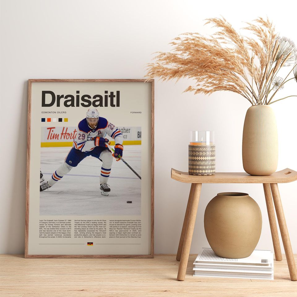 Leon Draisaitl Poster  Ice Hockey Wall Art