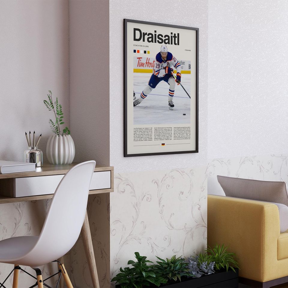 Leon Draisaitl Poster  Ice Hockey Wall Art