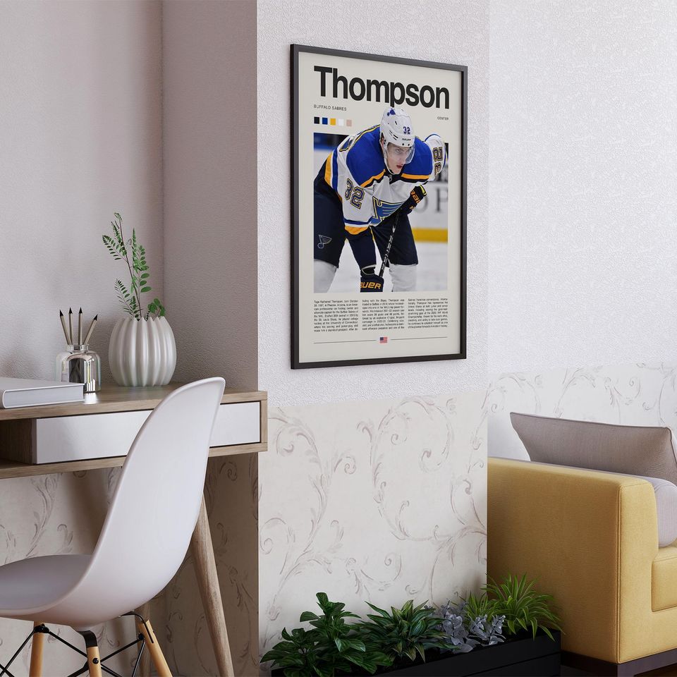 Tage Thompson Poster  Ice Hockey Wall Art