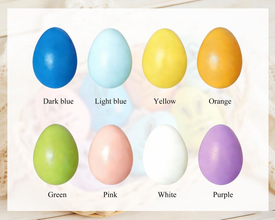 Personalized Colorful Wooden Easter Egg, Engraved Keepsake, Baby's First Easter Basket Filler