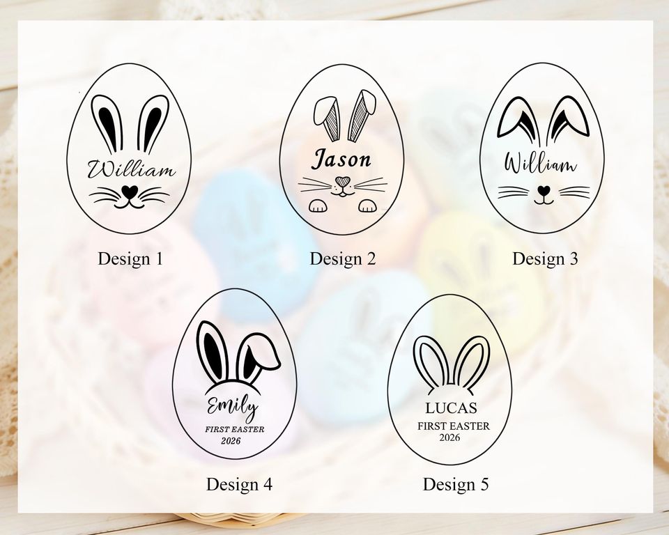 Personalized Colorful Wooden Easter Egg, Engraved Keepsake, Baby's First Easter Basket Filler