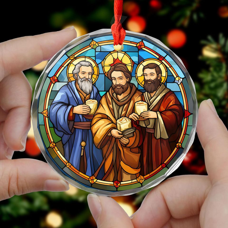 Three Wise Men Ornament | Stained Glass Three Kings Nativity Christmas Tree Dcor | Christian Religious Holiday Gift Keepsake
