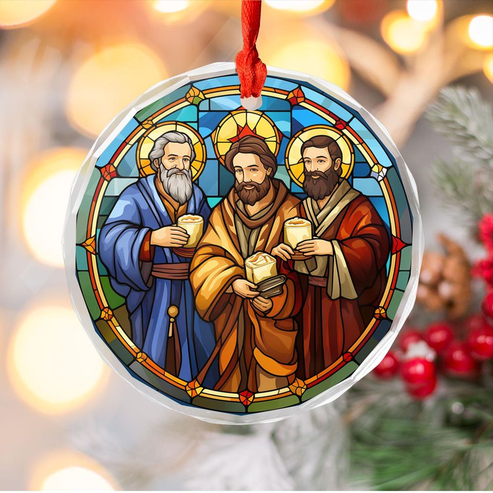 Three Wise Men Ornament | Stained Glass Three Kings Nativity Christmas Tree Dcor | Christian Religious Holiday Gift Keepsake
