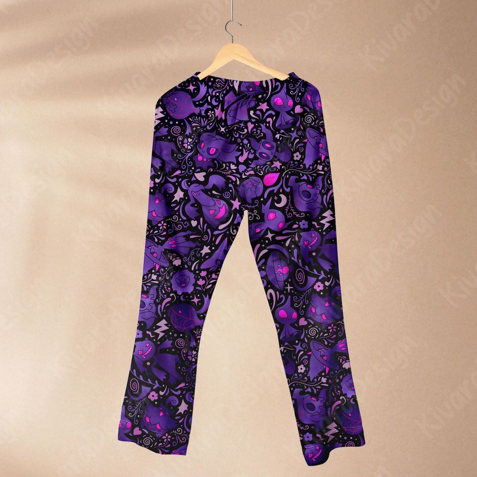 Spooky Pajamas Set Ghost Type Anime Loungewear Polyester Blend Couple Pajamas Set
