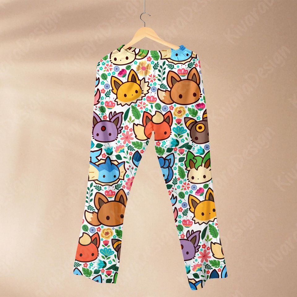 Eeveelutions Pajamas Set Playfully Legendary Evolution Anime Loungewear Polyester Blend Couples Manga Gifts