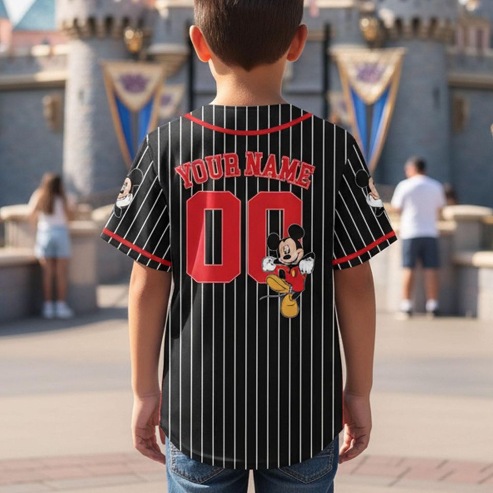 Personalize Disney Mickey Mouse Baseball Jersey, Disneyland Mickey Jersey