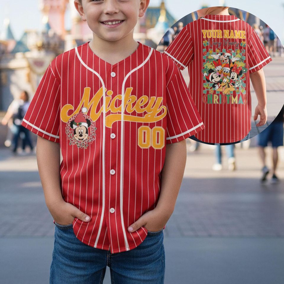 Personalized Mickey Simple Christmas Jersey, Mickey Christmas Jersey