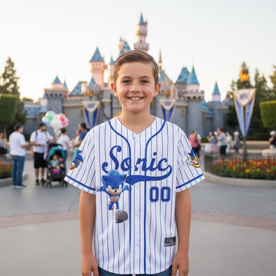 Personalized Sonic Baseball Jersey, Sonic Party Jersey, Sonic Birthday Gift