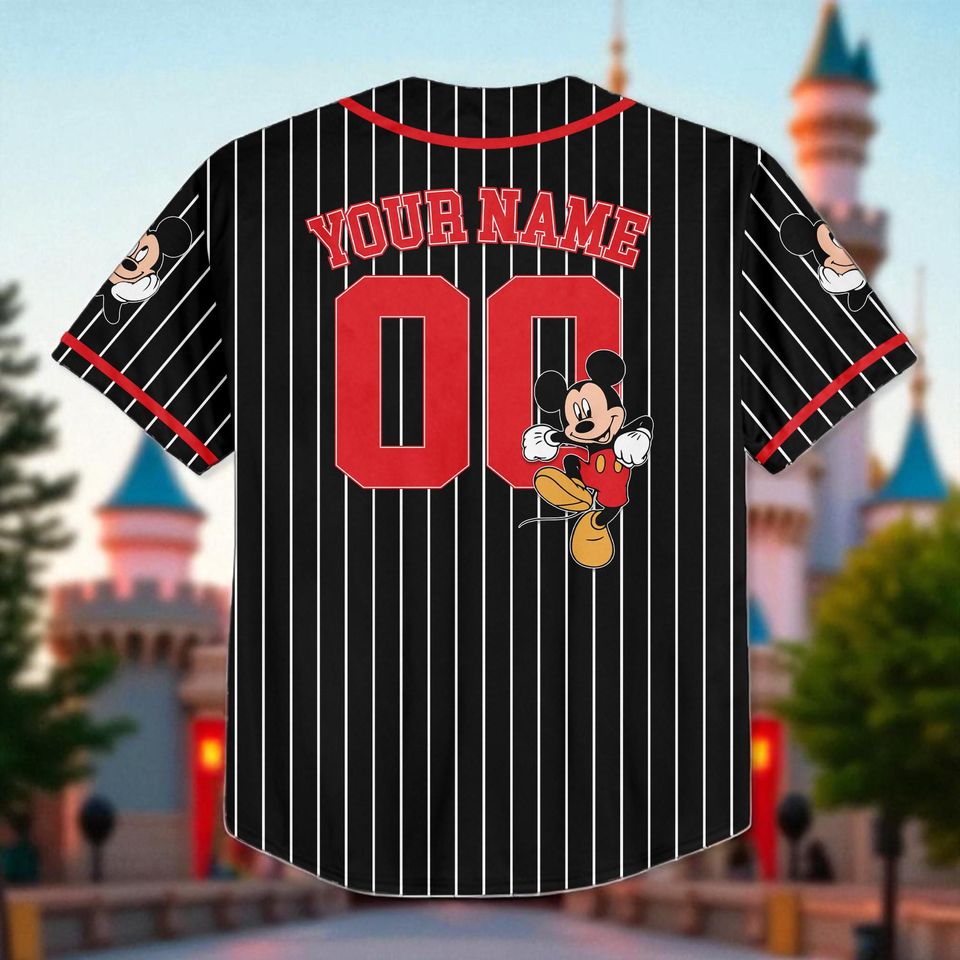 Personalize Disney Mickey Mouse Baseball Jersey, Disneyland Mickey Jersey