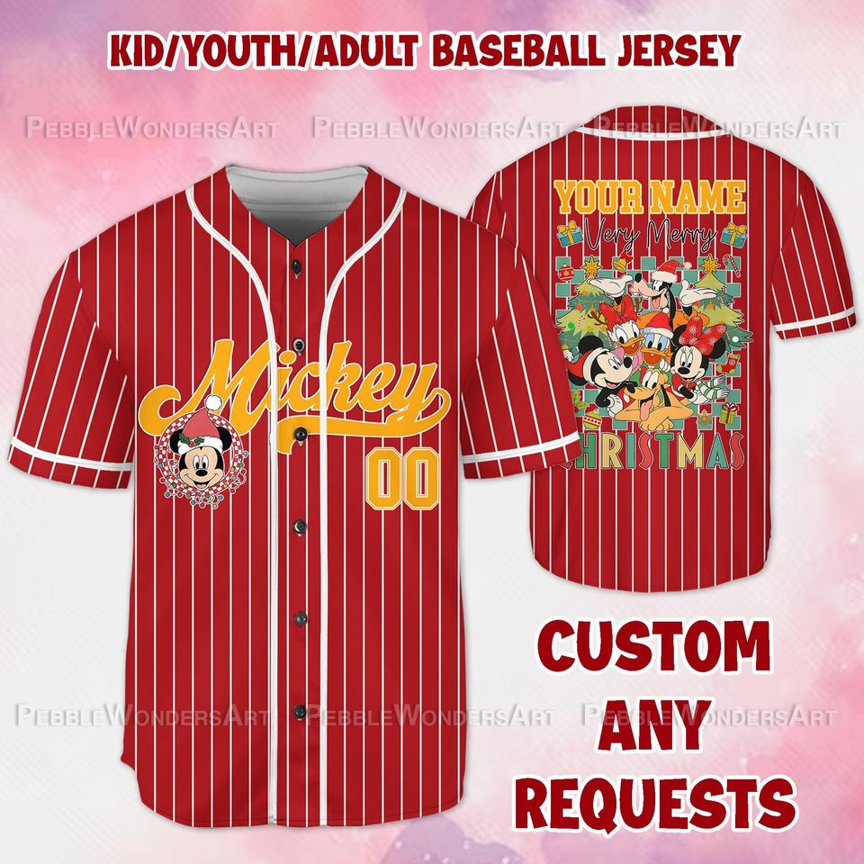Personalized Mickey Simple Christmas Jersey, Mickey Christmas Jersey