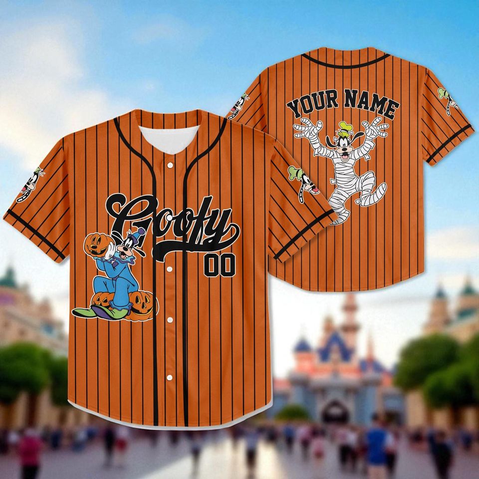 Personalize Goofy Halloween Baseball Jersey, Goofy Baseball Jersey Shirt