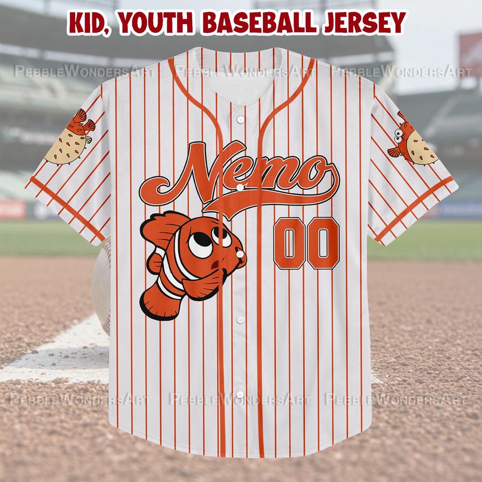 Personalized Disney Finding Nemo Baseball Jersey, Custom Disney Baseball Jersey, Gift For Fan Disney