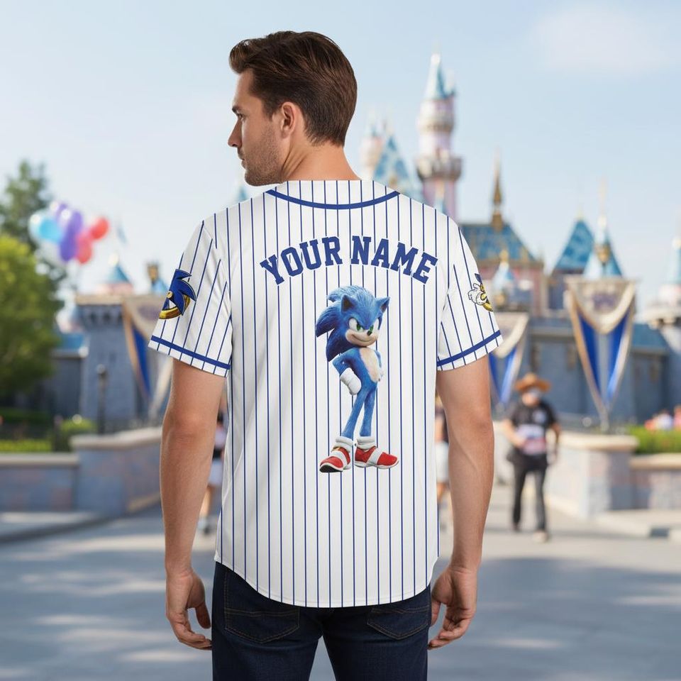 Personalized Sonic Baseball Jersey, Sonic Party Jersey, Sonic Birthday Gift