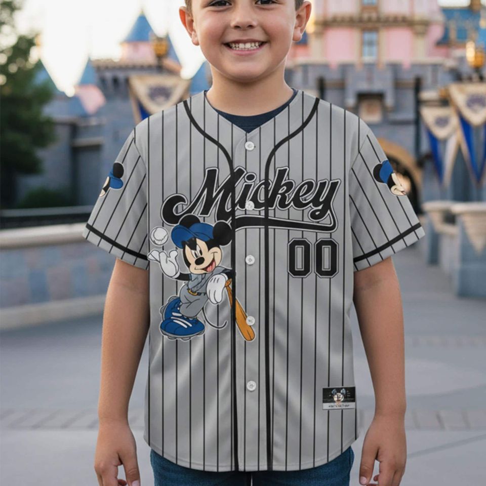 Custom Name Mickey Mouse Baseball Jersey, Kids, Youth, Adult Baseball Jersey