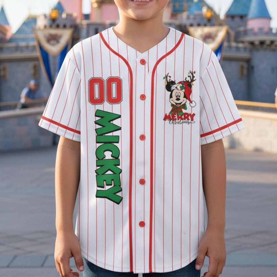 Personalized Mickey and Friends Christmas Jersey, Mickey Christmas Jersey