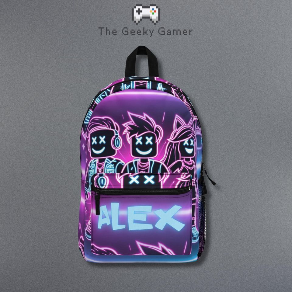 Personalized Gamer Backpack | Creeper Backpack | Gamer Gift | Video Game Backpack | Geek Gift | Birthday Gift