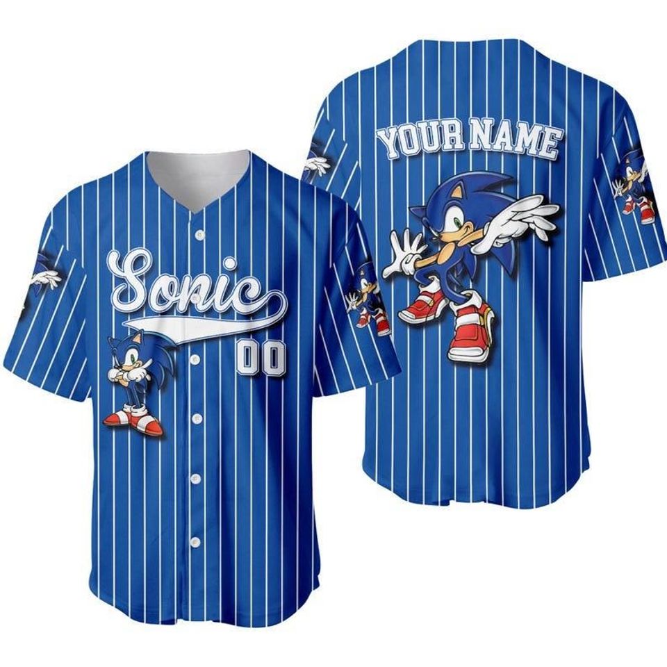 Custom Sonic Jersey Baseball, Personalized