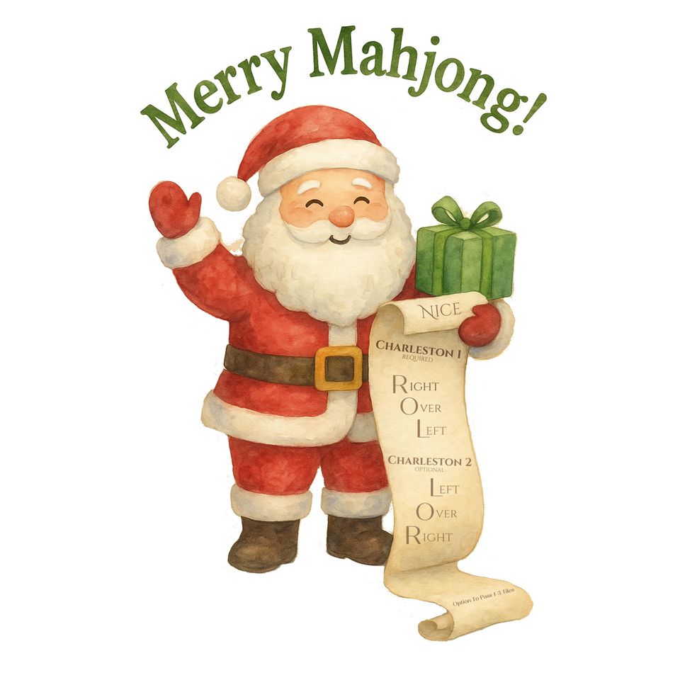 Christmas Mahjong Mat: Santa, Nutcrackers & Peppermint Stripes