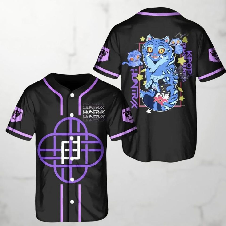 Kpop Demon Hunter Baseball Jersey, Cute Tiger Anime Shirt
