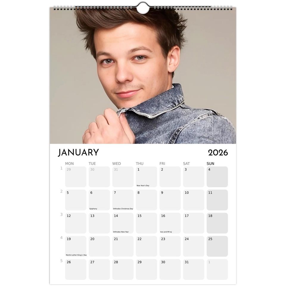 2026 Celebrity Wall Calendar: Minimalist Home Office Decor