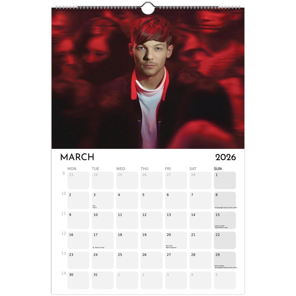 2026 Celebrity Wall Calendar: Minimalist Home Office Decor