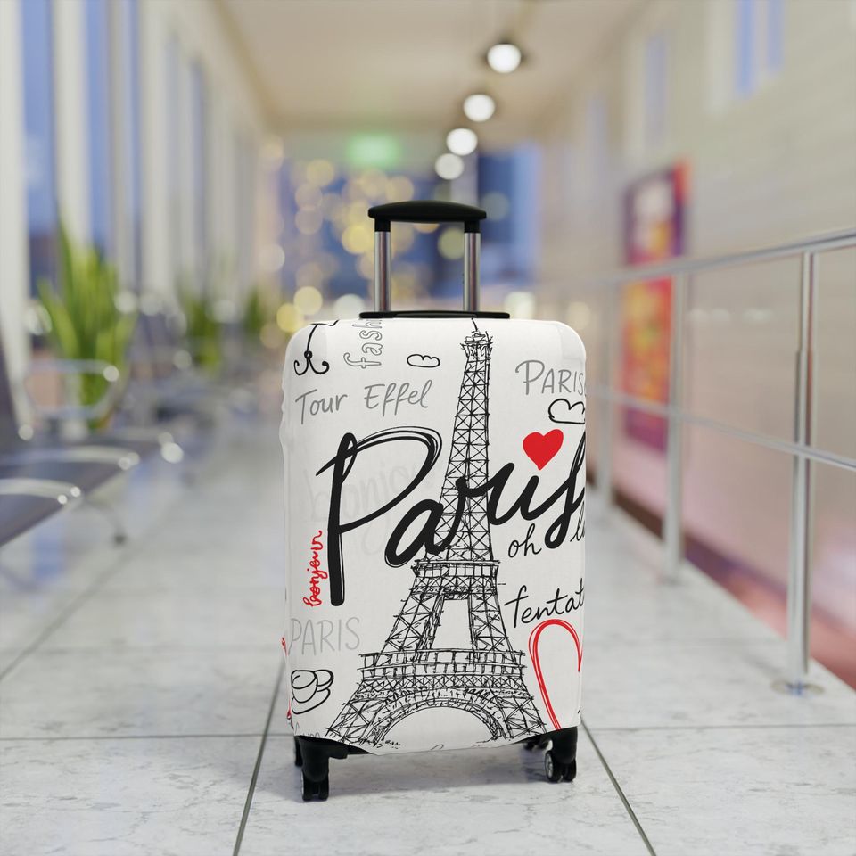 Paris Eiffel Tower Luggage Cover, Travel Suitcase Protector