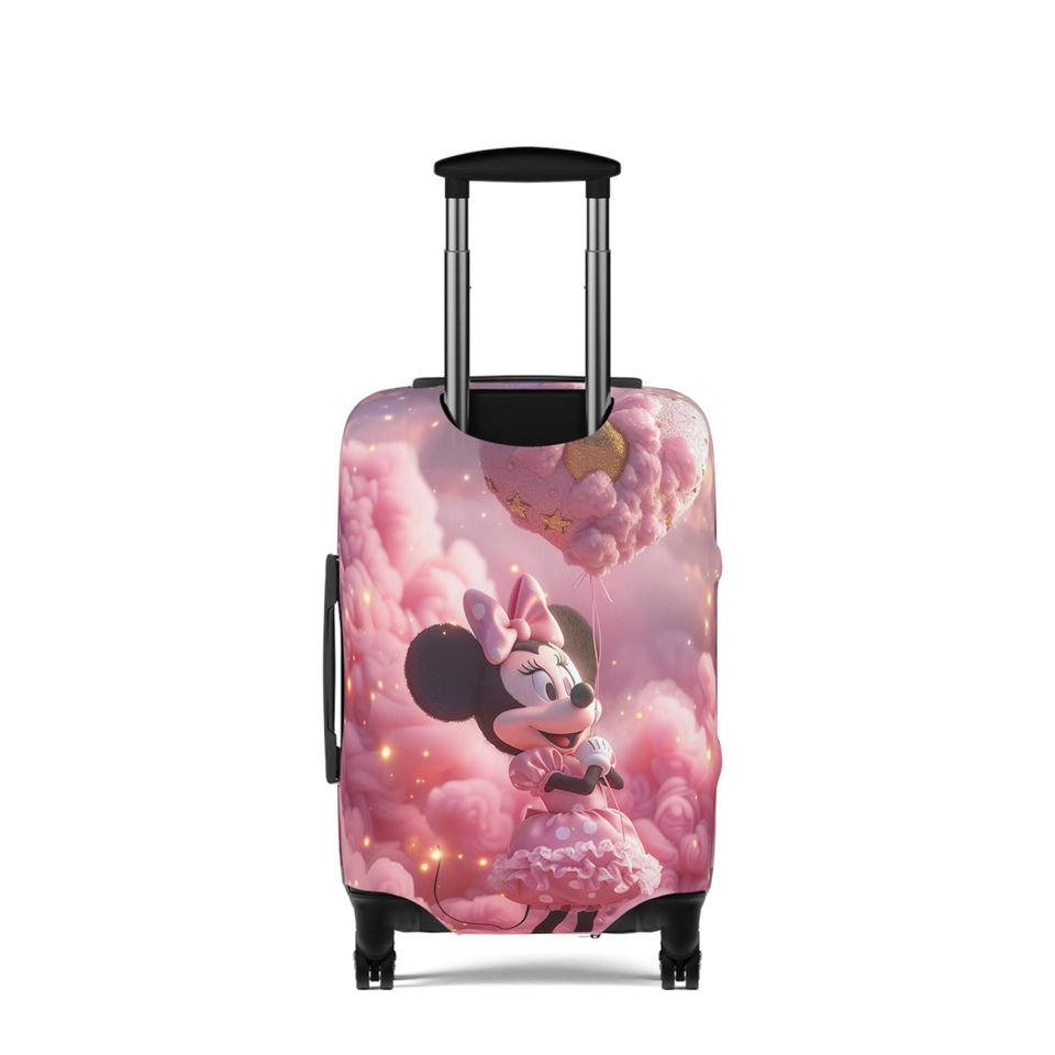 Pink Minnie Mouse Luggage Cover, Cloud Heart Disney Suitcase Protector