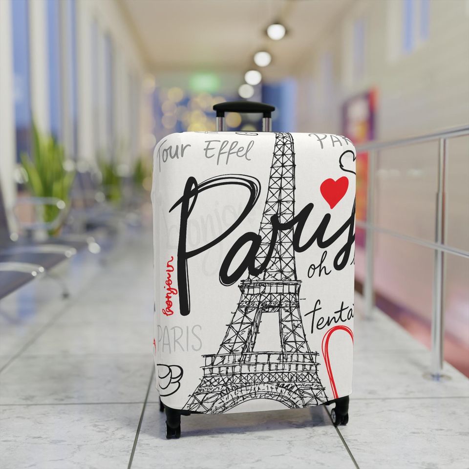 Paris Eiffel Tower Luggage Cover, Travel Suitcase Protector