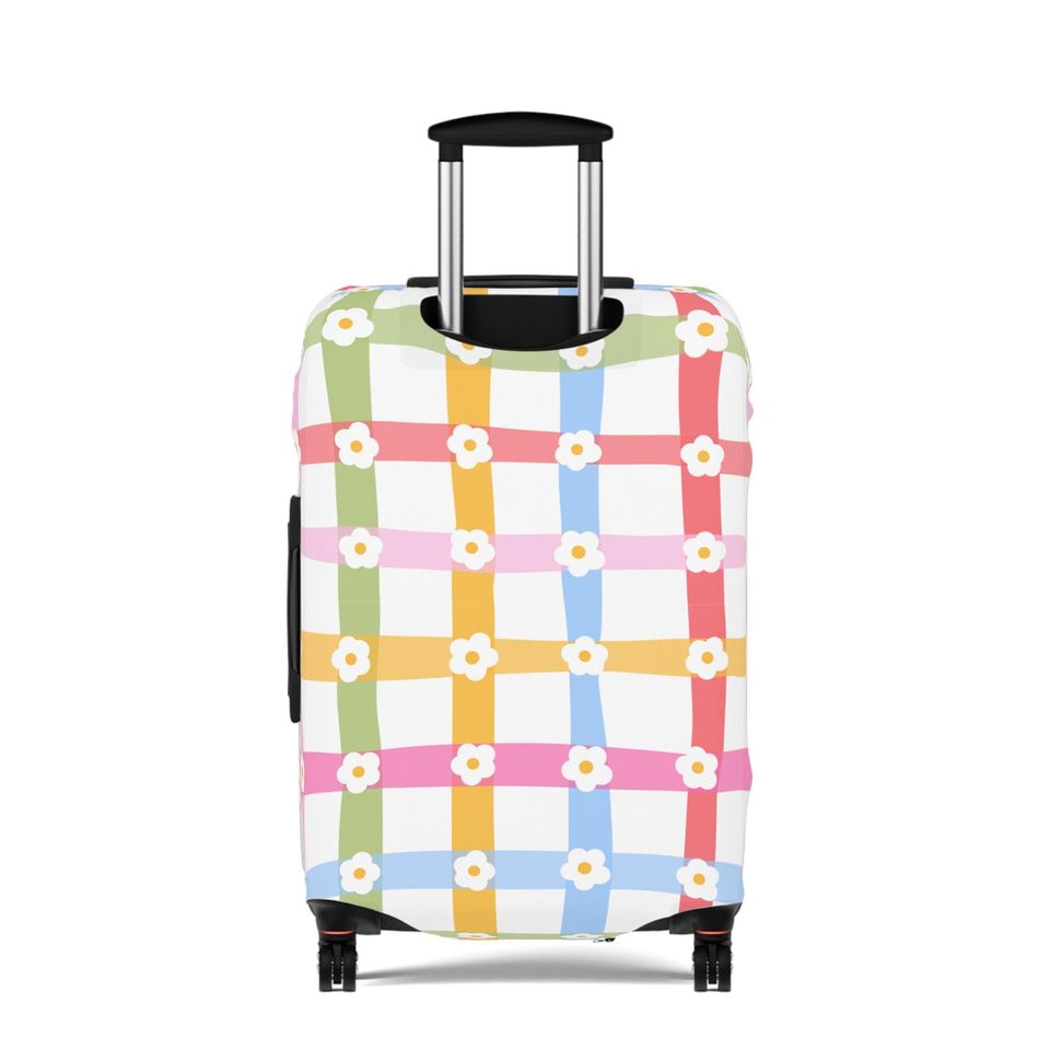 Pastel Daisy Luggage Sleeve, Stay Positive Suitcase Protector