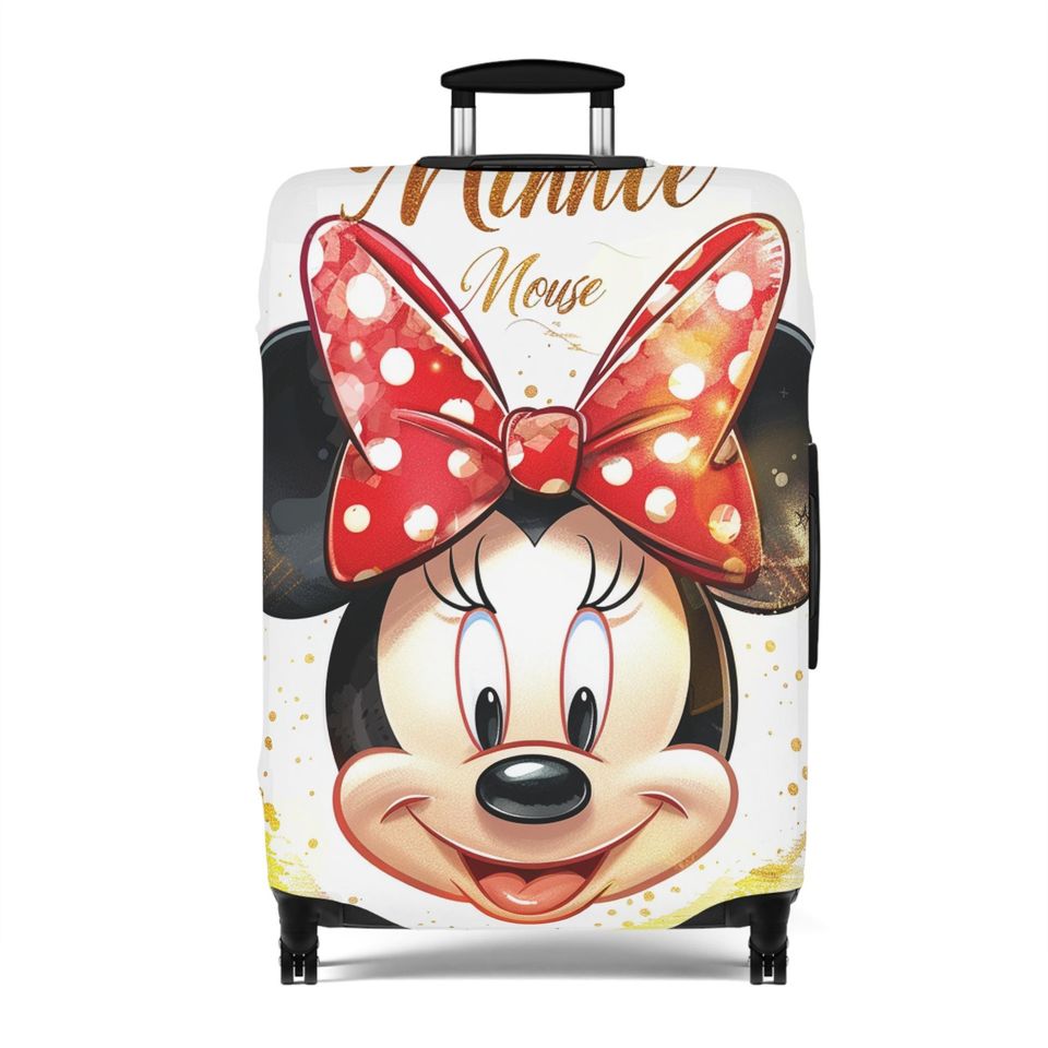 Minnie Mouse Luggage Cover, Polka Dot Bow, Suitcase Protector