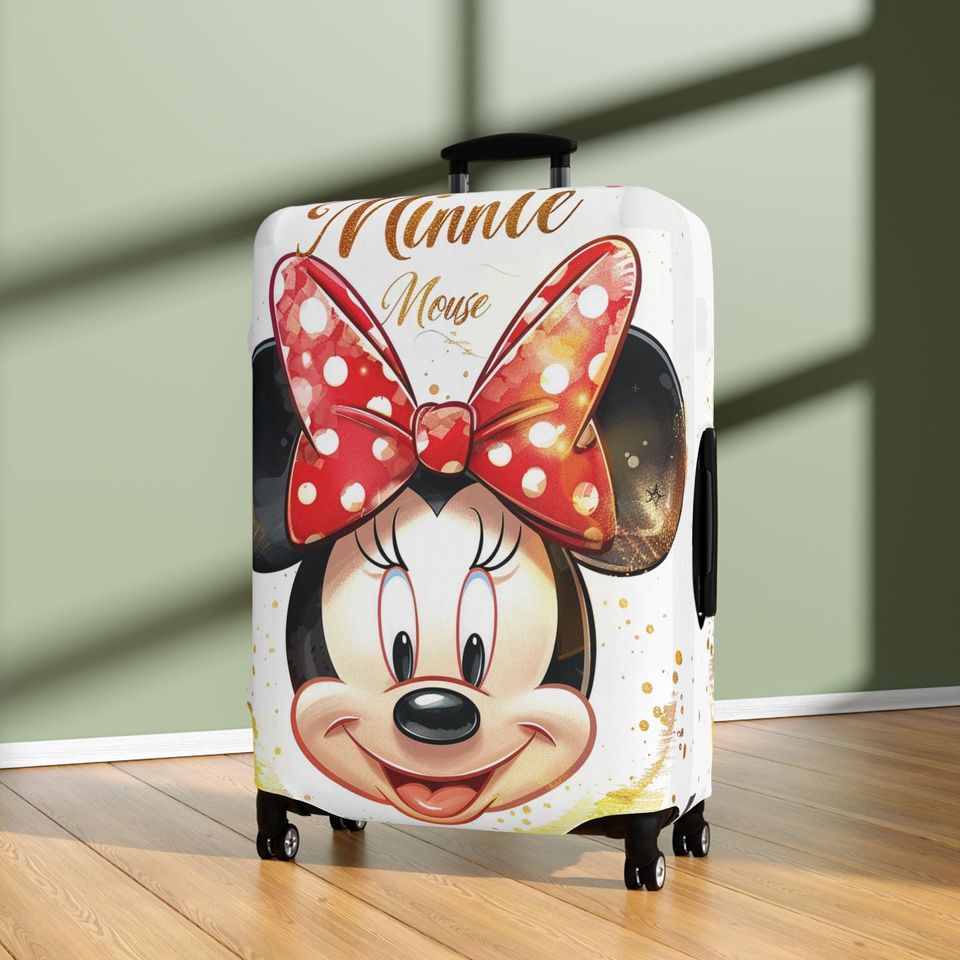 Minnie Mouse Luggage Cover, Polka Dot Bow, Suitcase Protector