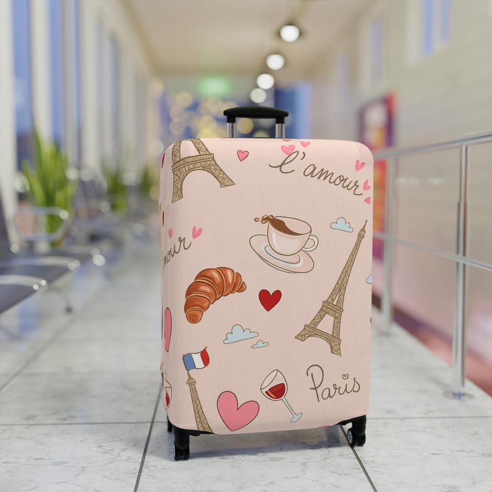 Paris Luggage Cover, Eiffel Tower, Stretch Suitcase Protector