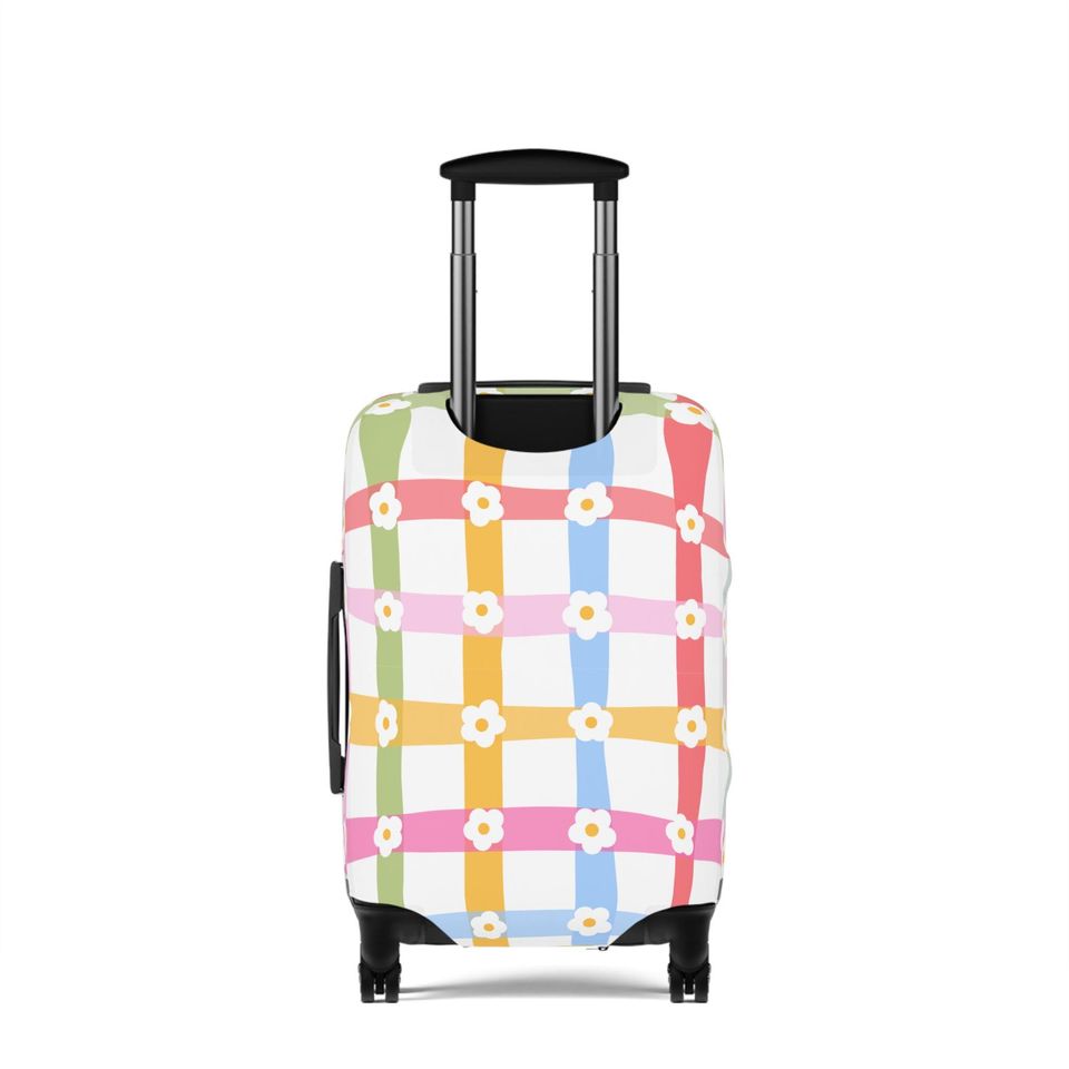 Pastel Daisy Luggage Sleeve, Stay Positive Suitcase Protector