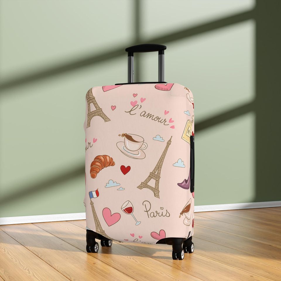 Paris Luggage Cover, Eiffel Tower, Stretch Suitcase Protector