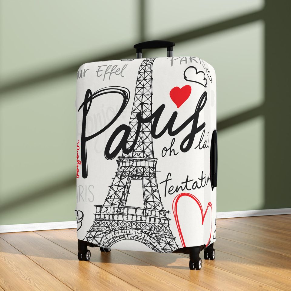 Paris Eiffel Tower Luggage Cover, Travel Suitcase Protector