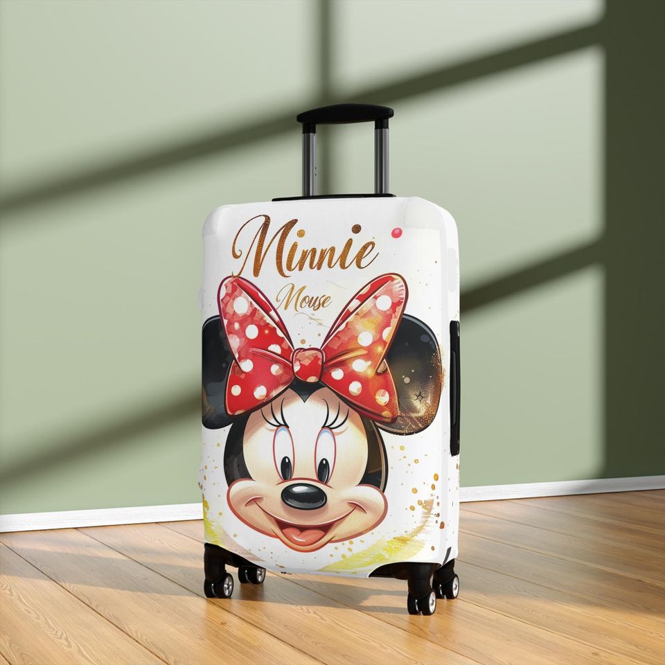 Minnie Mouse Luggage Cover, Polka Dot Bow, Suitcase Protector