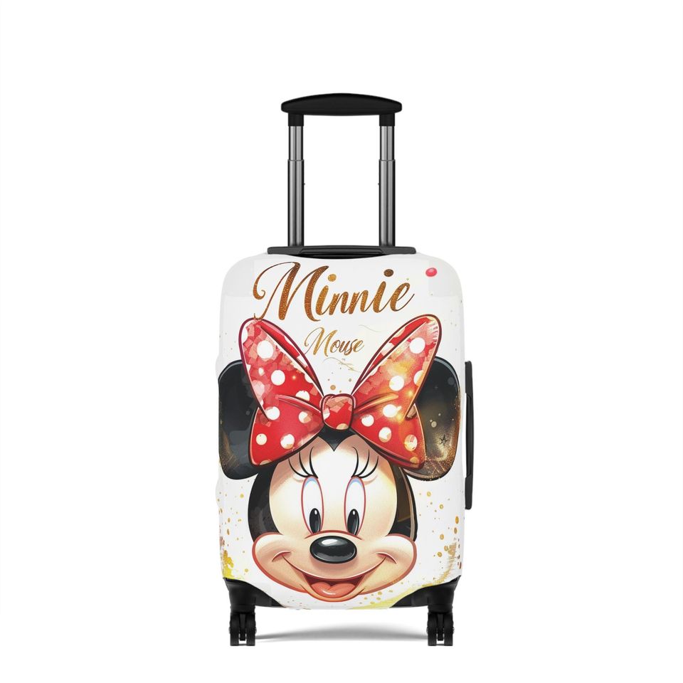 Minnie Mouse Luggage Cover, Polka Dot Bow, Suitcase Protector