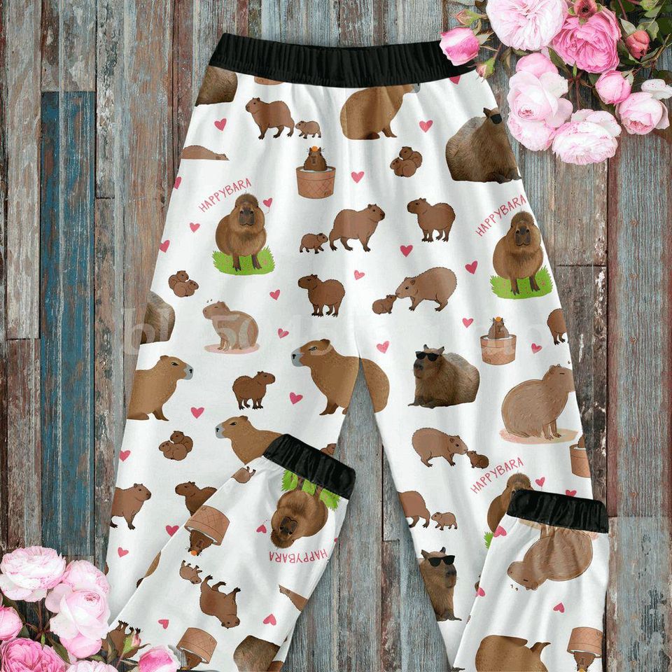 Capybara Personalized Family Christmas Pajamas Set