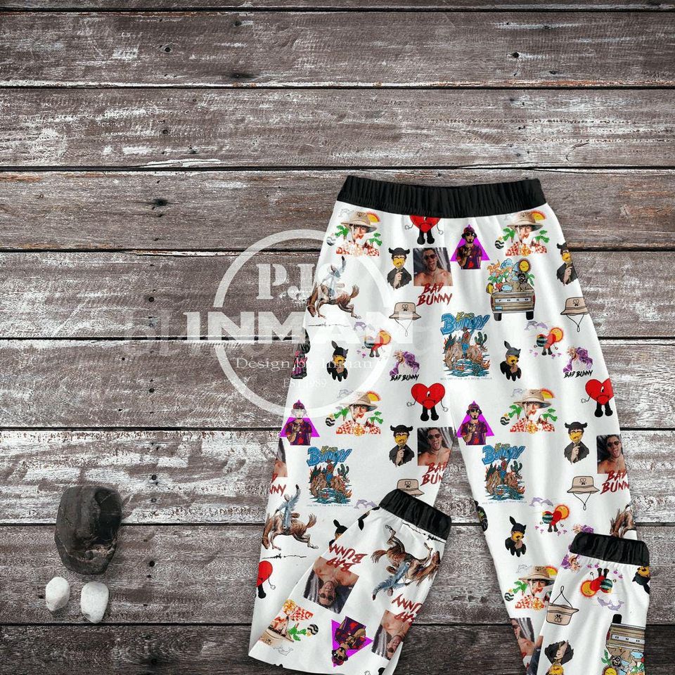 Bad Bunny Cowboy Christmas Pajamas Set for Adults and Kids