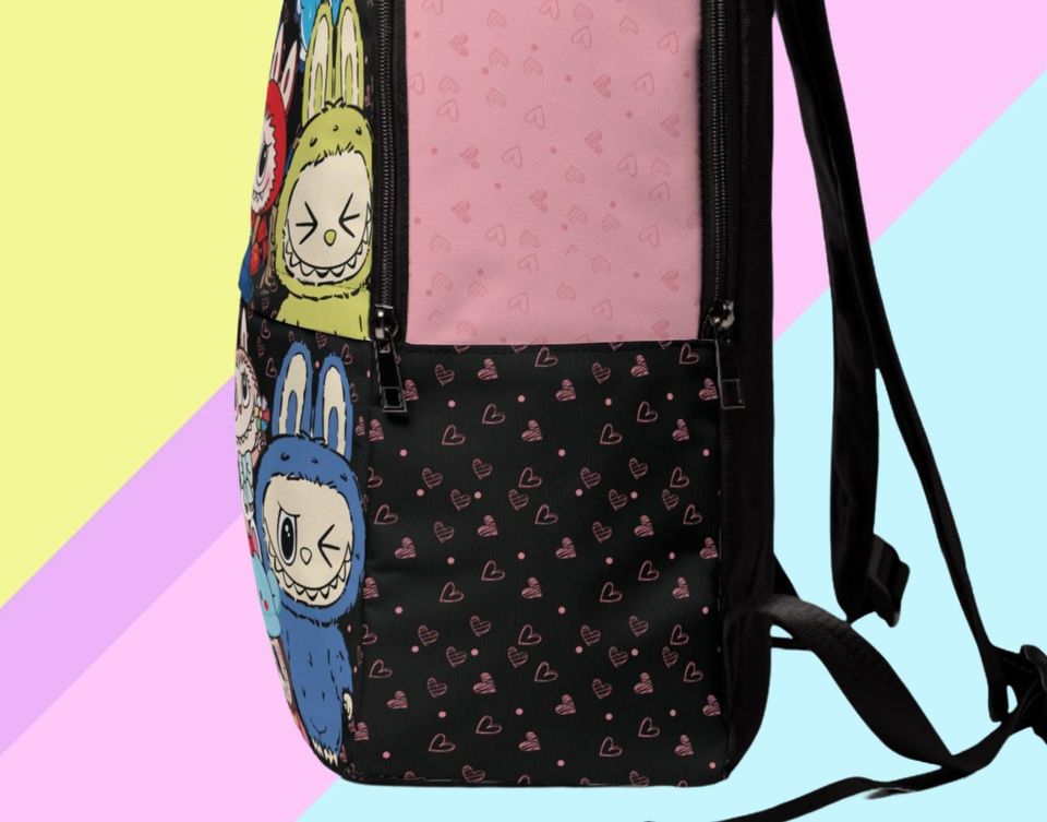 Labubu Inspired Pink Backpack - Back to School Bag