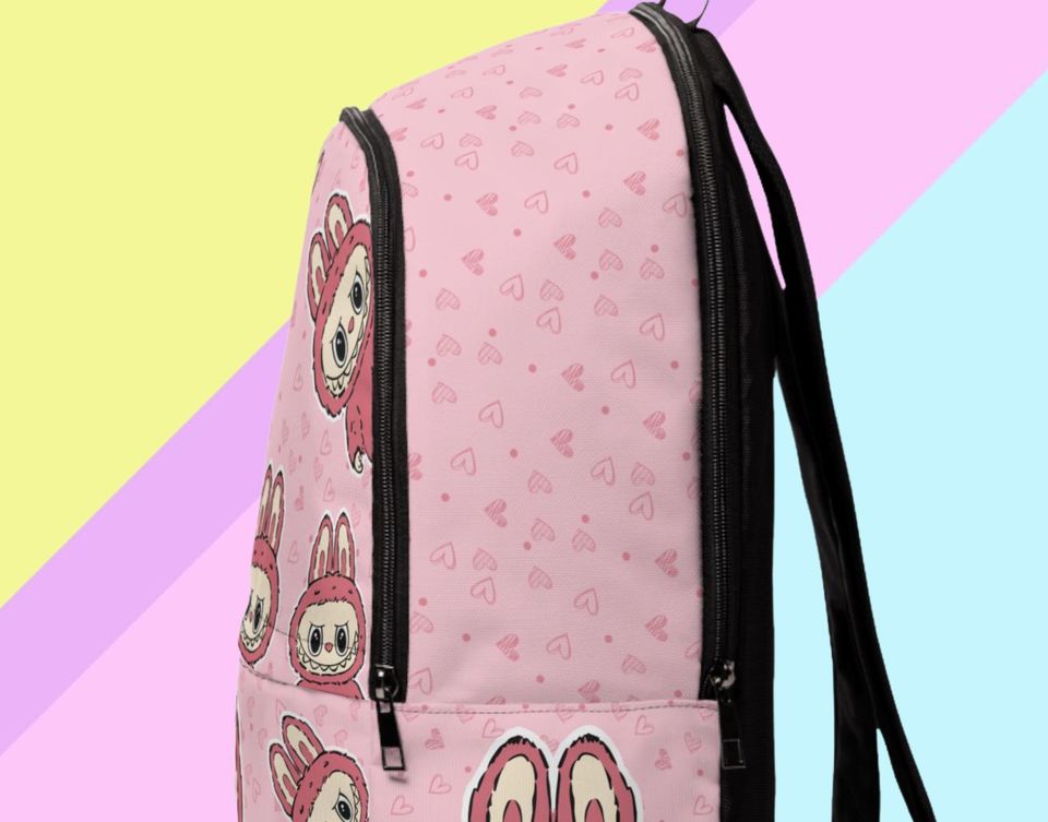Labubu Pink Backpack - Back to School Bag